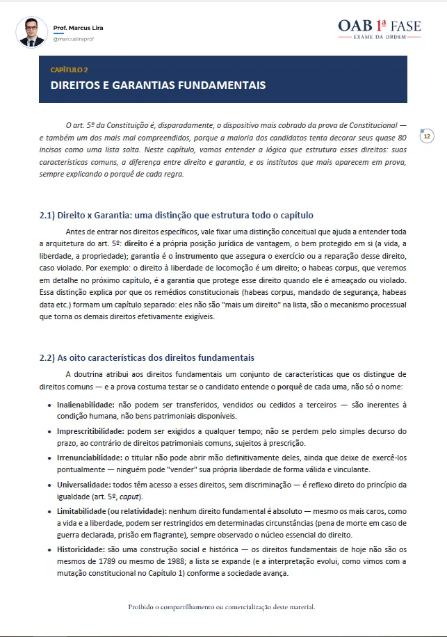 Página interna da Doutrina Resumida