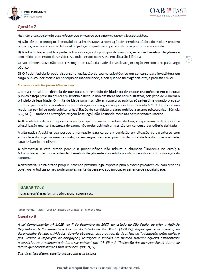Comentário detalhado de questão